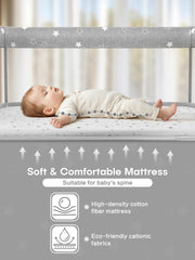 BIUSIKAN Bassinet height-adjustment demonstrates six settings for fitting different beds.