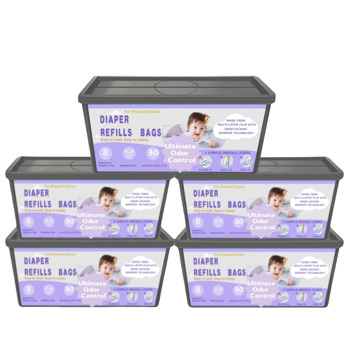 Biuskuku diaper easy roll refill packaging shows a ready to use solution for busy parents.
