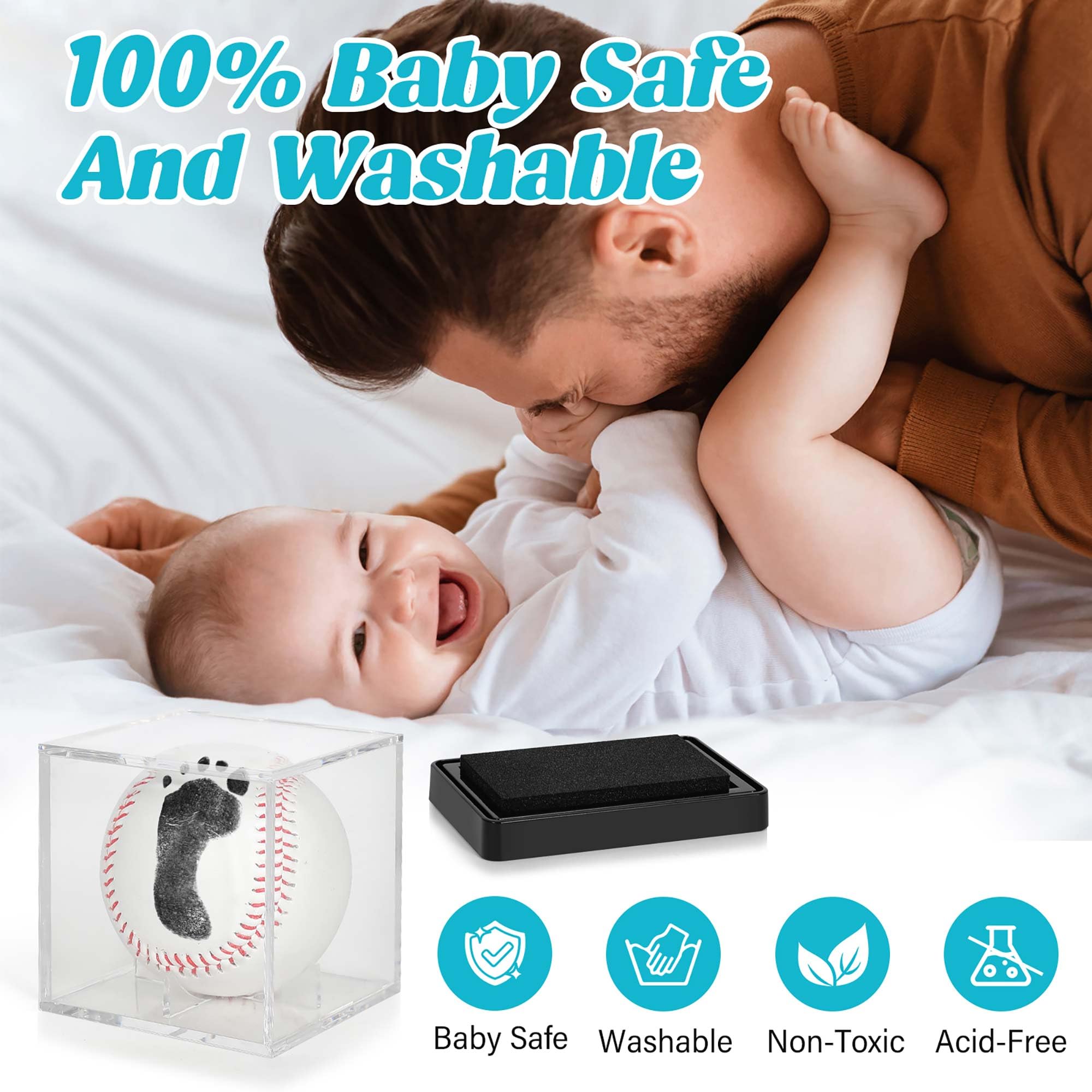 Bixinyo footprint ink pad highlights newborn footprints for easy keepsakes.