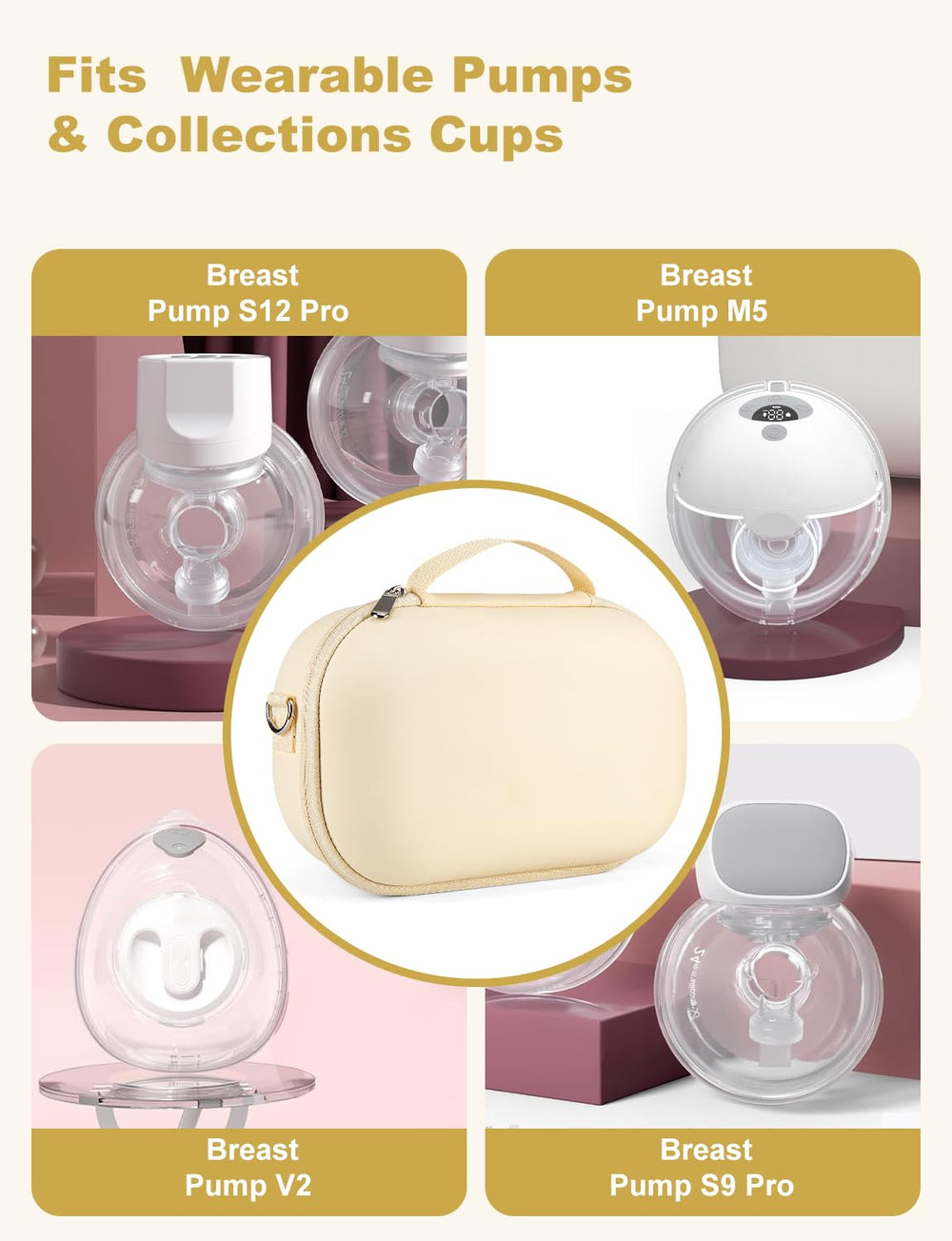 Bjabtan two-pump wearable case holding pumps and organized accessories