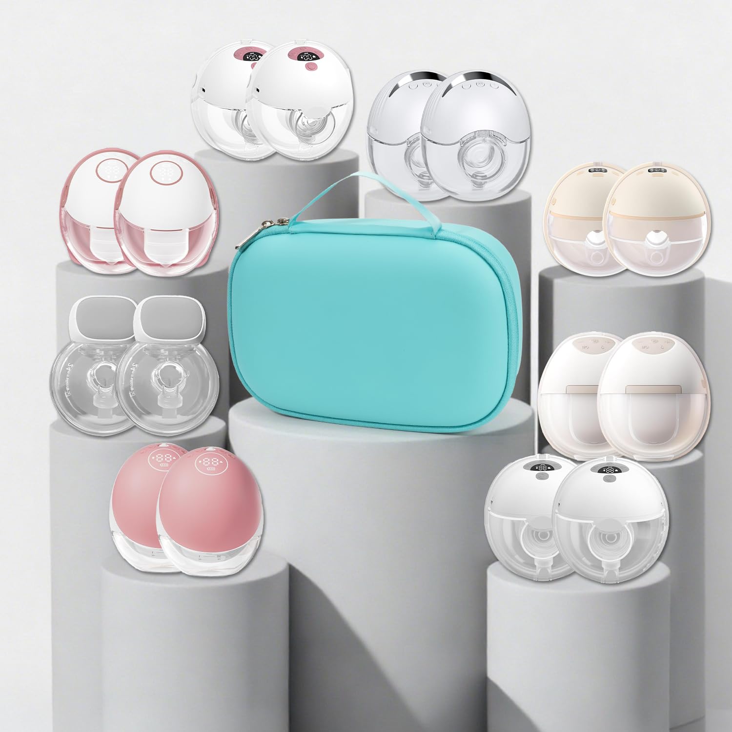 Bjabtan wearable pump case interior holds two pumps securely for hands-free pumping on the go.