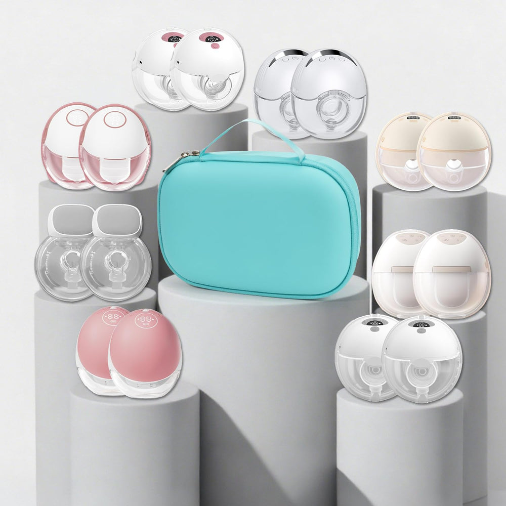 Bjabtan wearable pump case interior holds two pumps securely for hands-free pumping on the go.