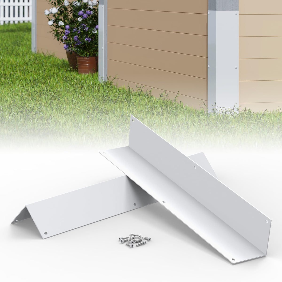 BJADE'S aluminum siding corner guard wall-mounted protects exterior corners from damage