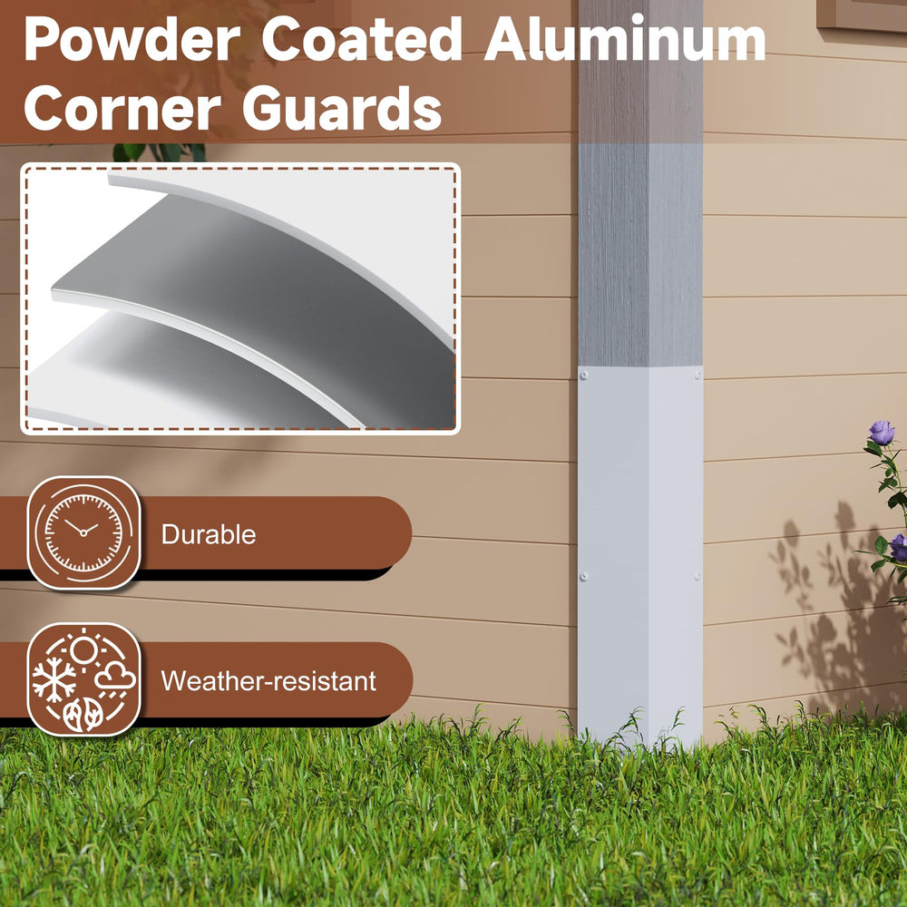 BJADE'S durable 18ga aluminum corner guard close-up emphasizing strength