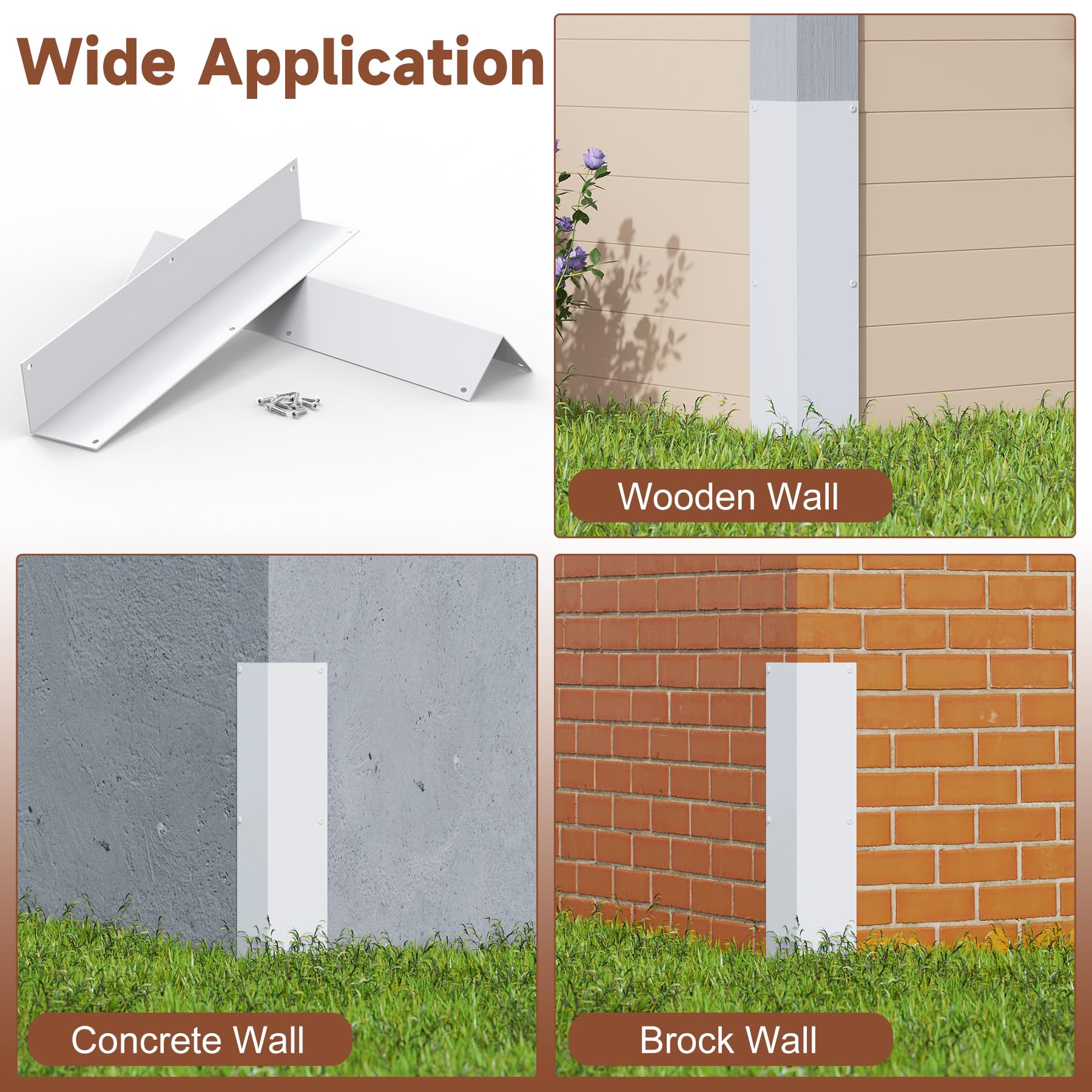 BJADE'S white corner guard placed at exterior corner for discreet protection