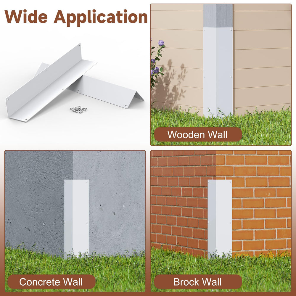BJADE'S white corner guard placed at exterior corner for discreet protection