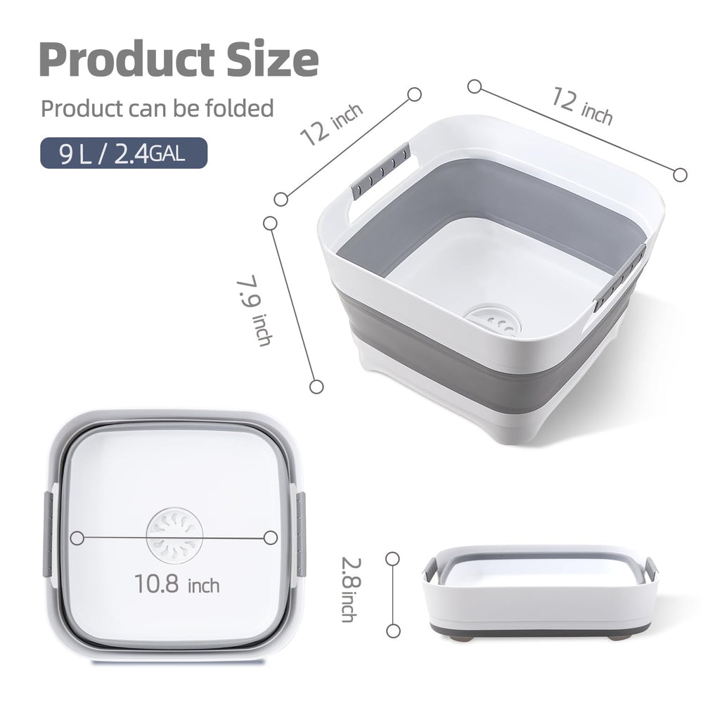 BKJSP collapsible wash basin folded flat, easy storage in small spaces.