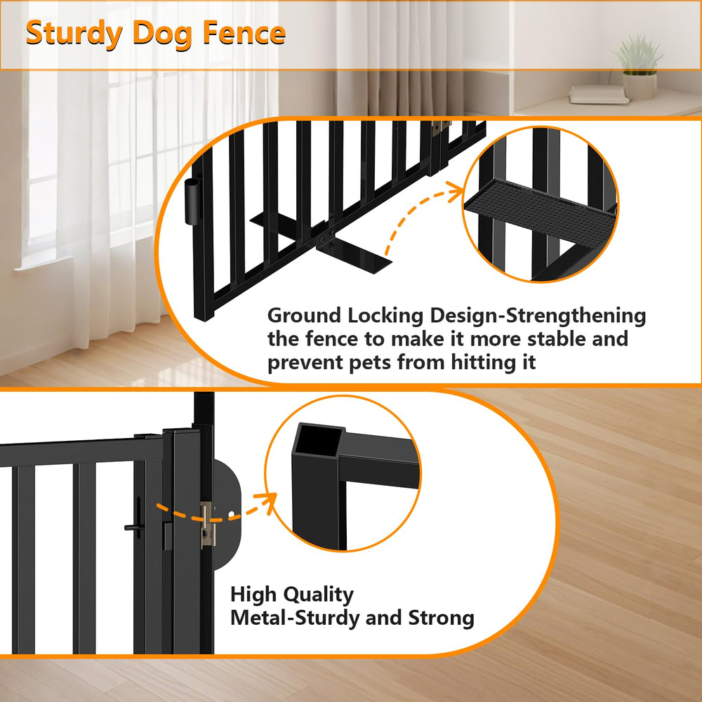Bknius foldable dog fence with 360 hinge adapts to spaces