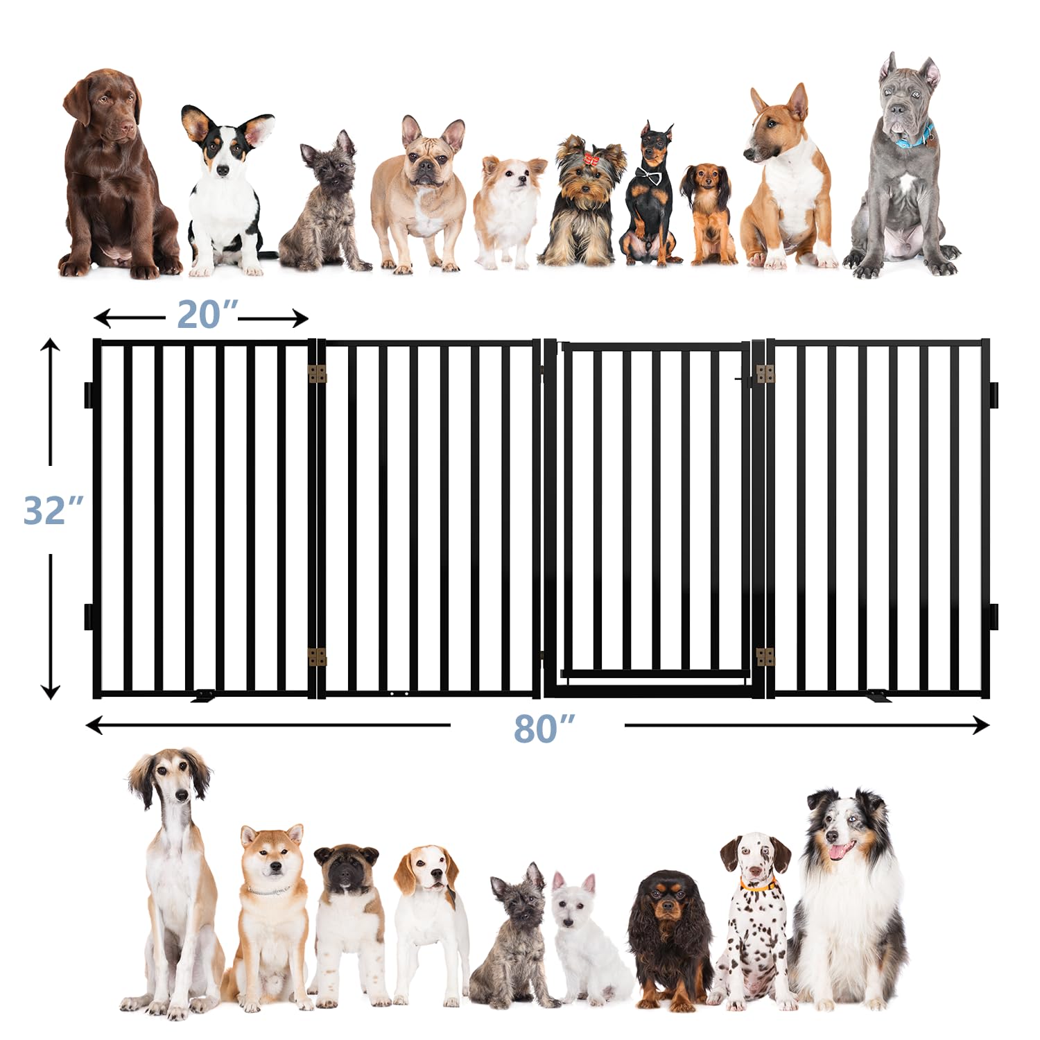 Bknius free-standing dog gate setup shown in living room
