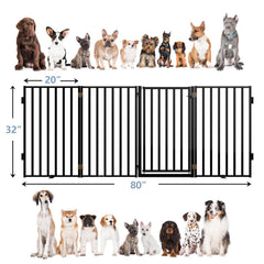 Bknius free-standing dog gate setup shown in living room