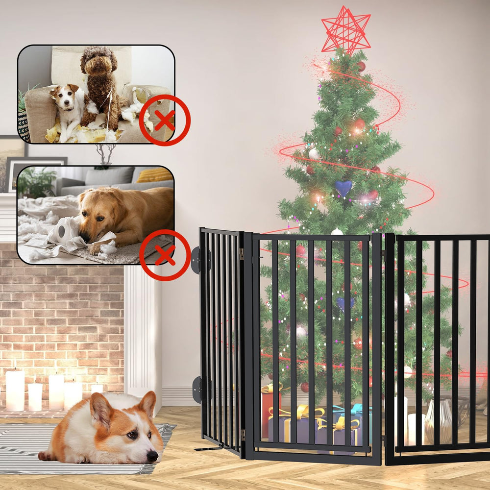 Bknius front-door indoor dog gate shown across a hallway