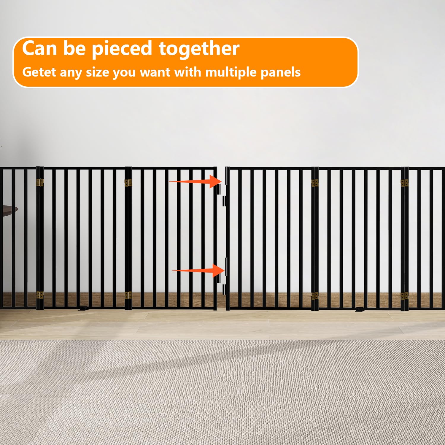 Bknius no-installation dog gate ready to use with optional wall plates