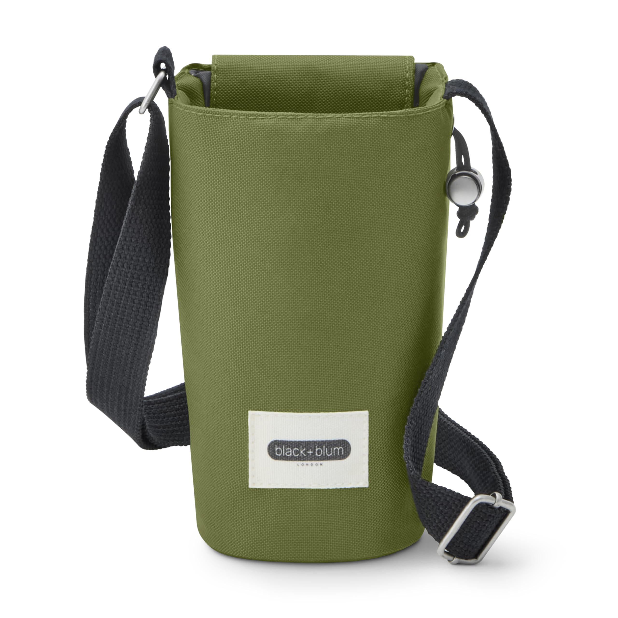 Black+Blum insulated bottle bag exterior in recycled PET for eco-friendly on-the-go hydration.
