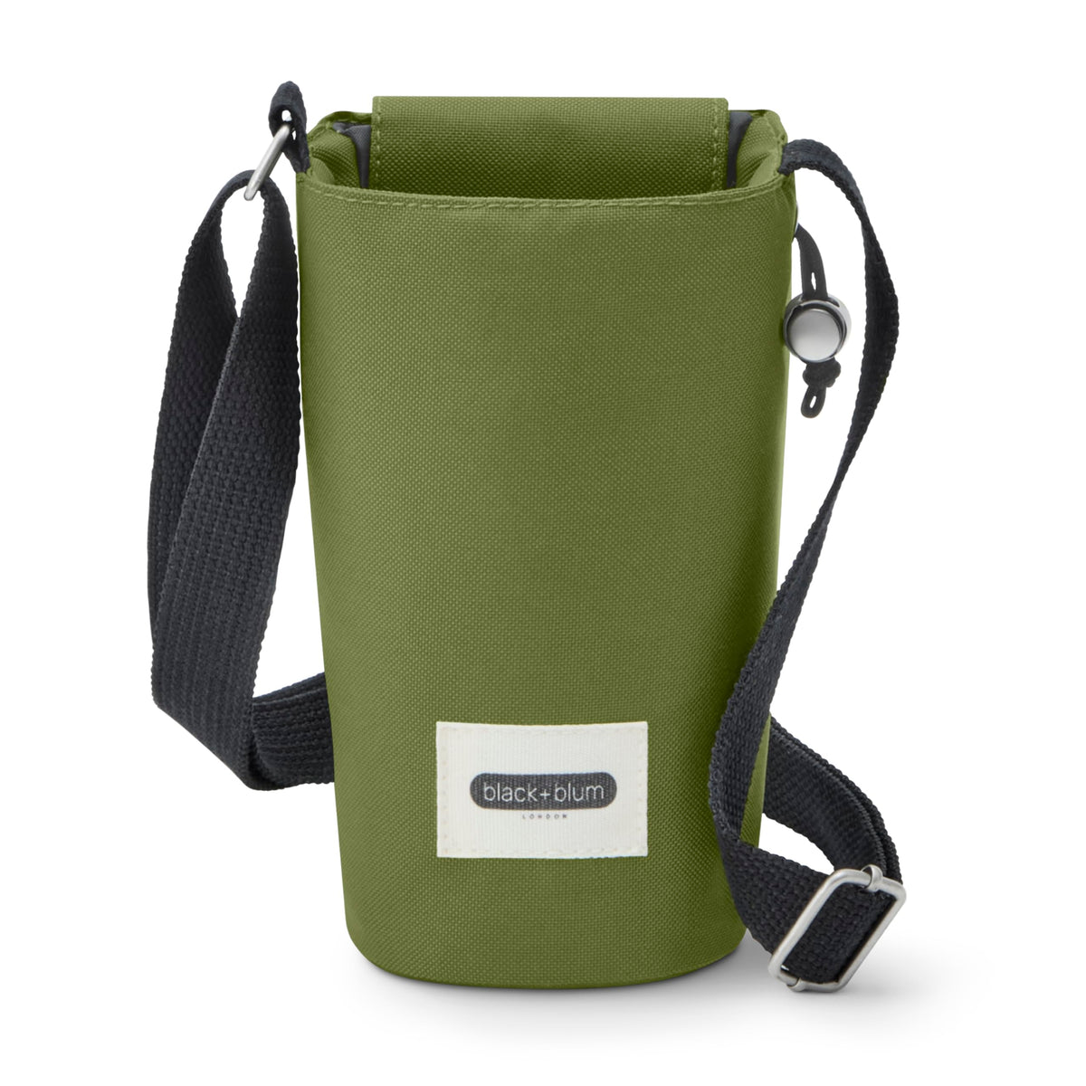 Black+Blum insulated bottle bag exterior in recycled PET for eco-friendly on-the-go hydration.
