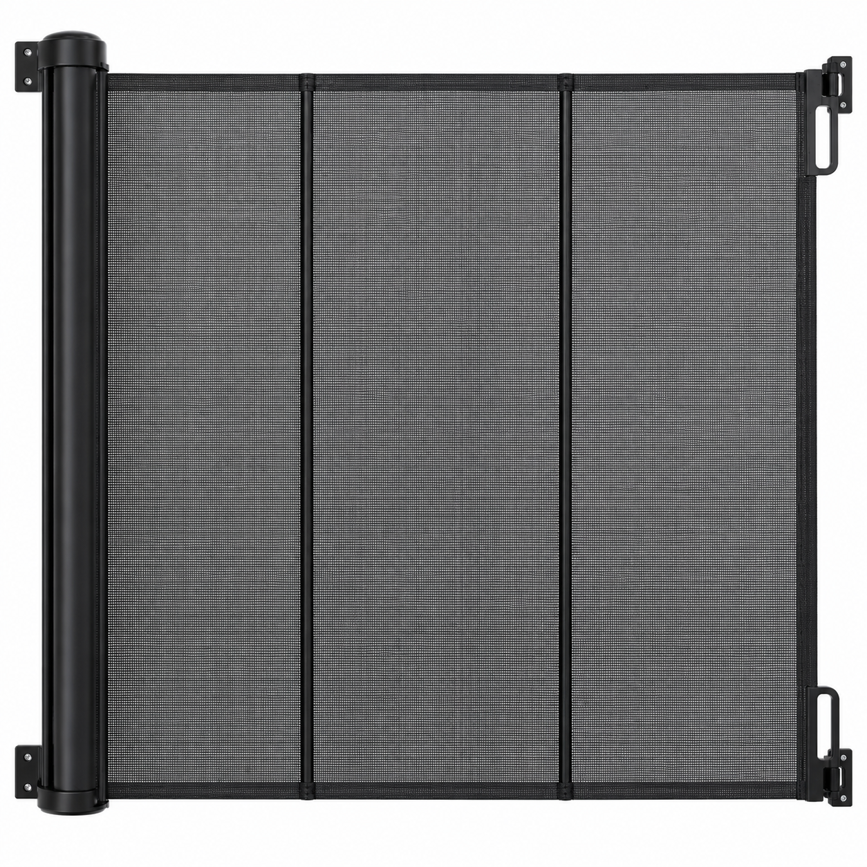 HEELALBABY 65" Extra Tall Retractable Pet & Baby Gate, Reinforced Mesh, Fits Openings Up to 55" Wide, Black