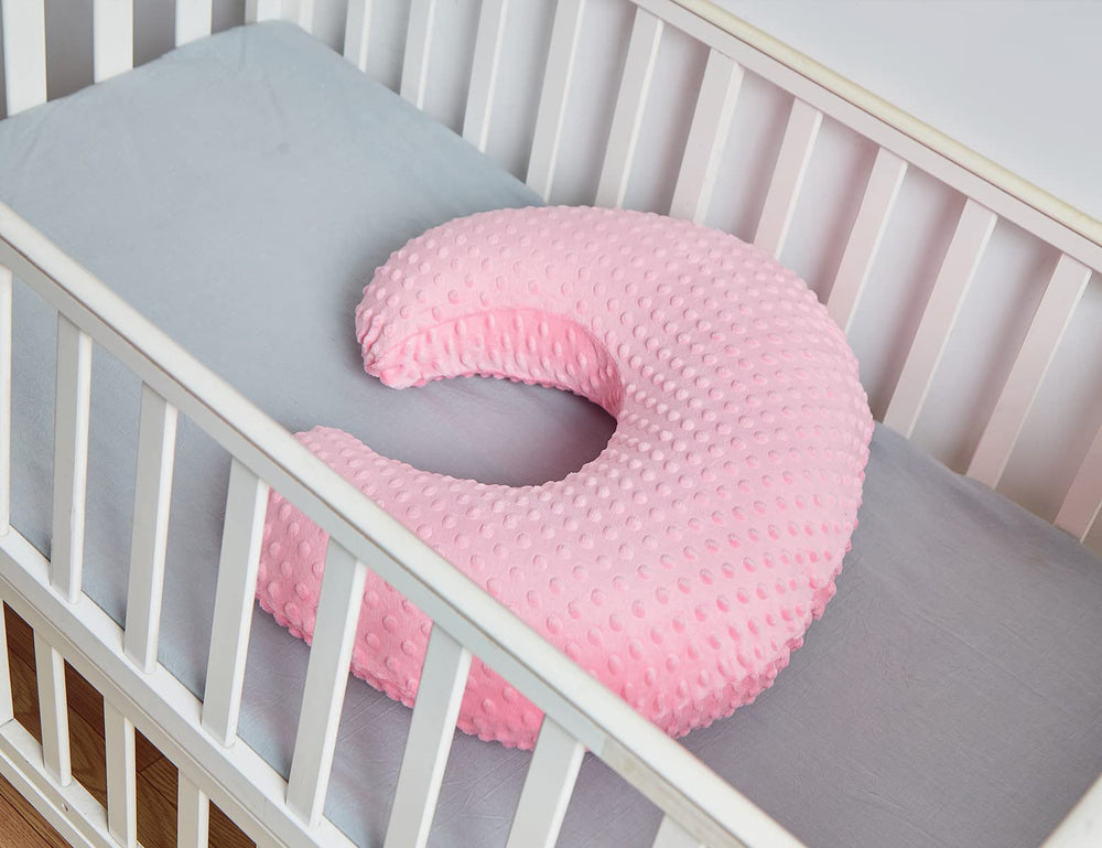Blackleaf baby nursing pillow soft minky-dots detail conveys cozy feel for baby.