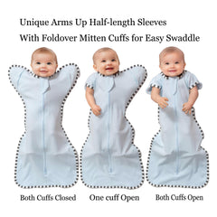 Blackleaf Baby swaddle with two-way zip for easy nighttime diaper changes