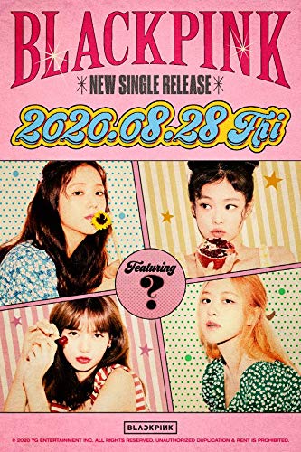 Blackpink The Album postcard set with assorted cards for display.