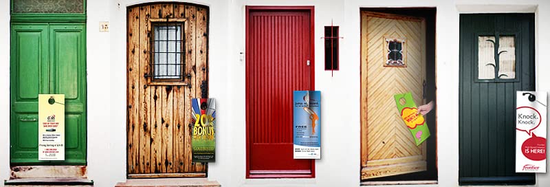 Blanks/USA perforated door hangers show micro-perforations for easy tear away