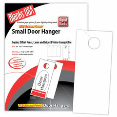 Blanks/USA digital Bristol door hangers on perforated sheet ready for quick printing