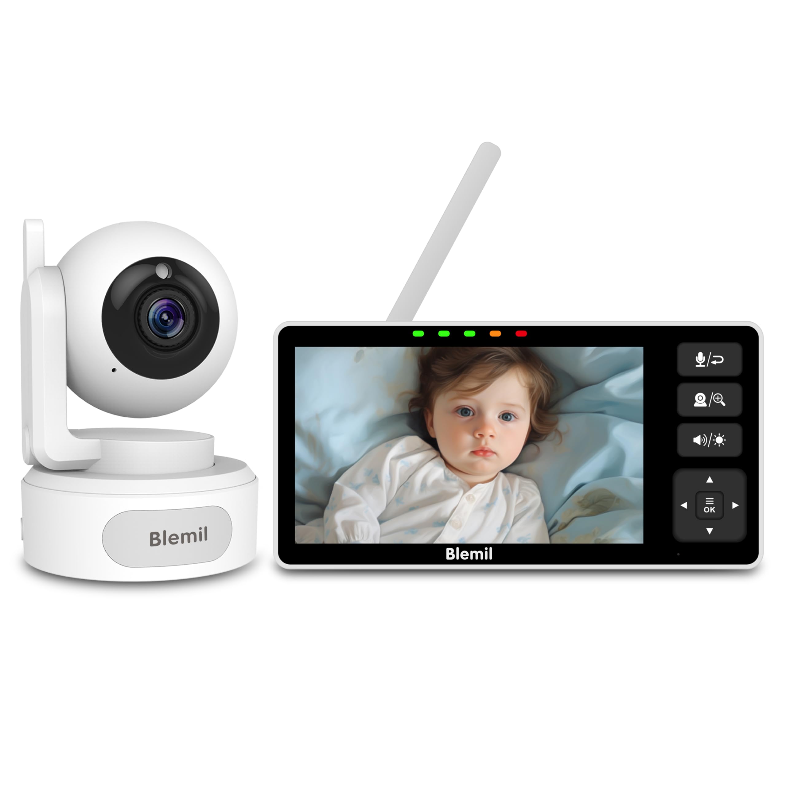 Blemil Baby Monitor displays a clear 5.5-inch screen for quick baby view.