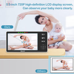 Blemil Baby Monitor camera rotates for panoramic viewing of the nursery.