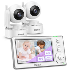 Blemil baby monitor dual cameras front view for comprehensive baby coverage