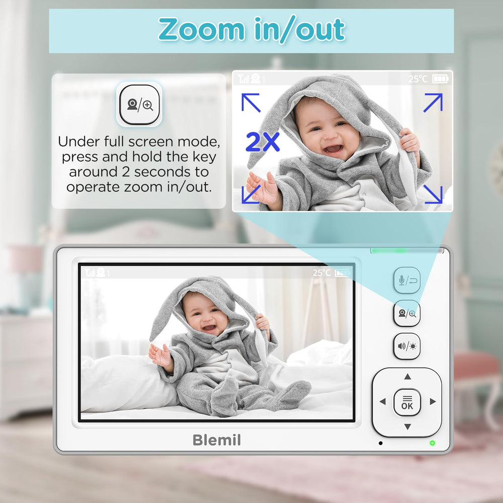 Blemil night vision with VOX mode for silent room monitoring