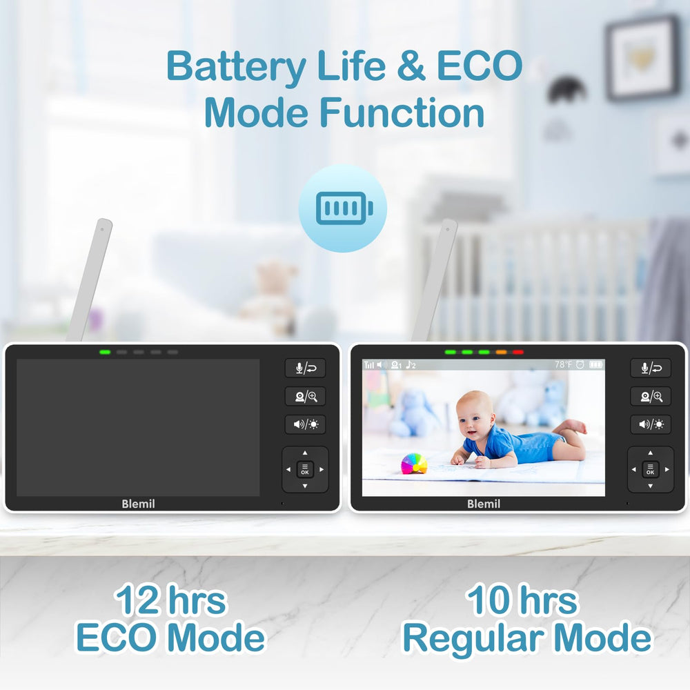 Blemil Baby Monitor uses secure wireless 2.4GHz FHSS for private viewing.