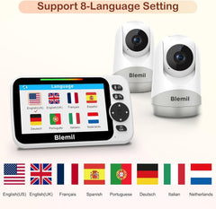 Blemil Upgrade 5-inch split-screen display lets you watch two babies simultaneously