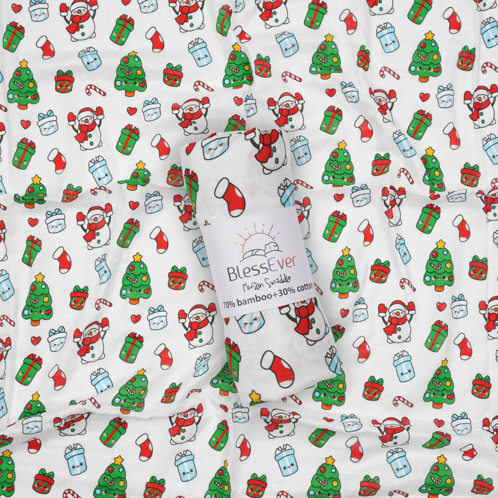 BlessEver muslin swaddle changing pad setup for quick diaper changes.