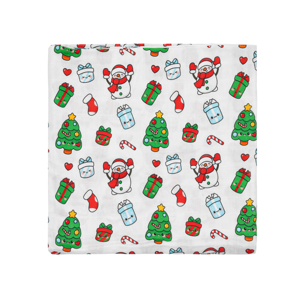 BlessEver muslin swaddle large 42x47 inches fits newborn snugly.