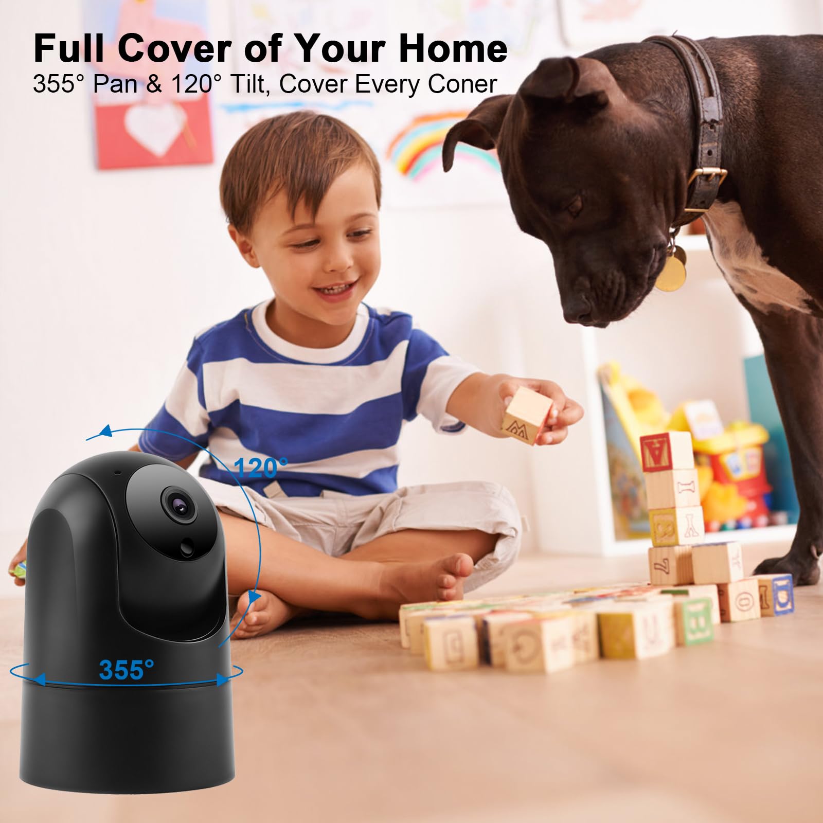 BlessFly indoor camera with human detection tracking reduces false alarms.