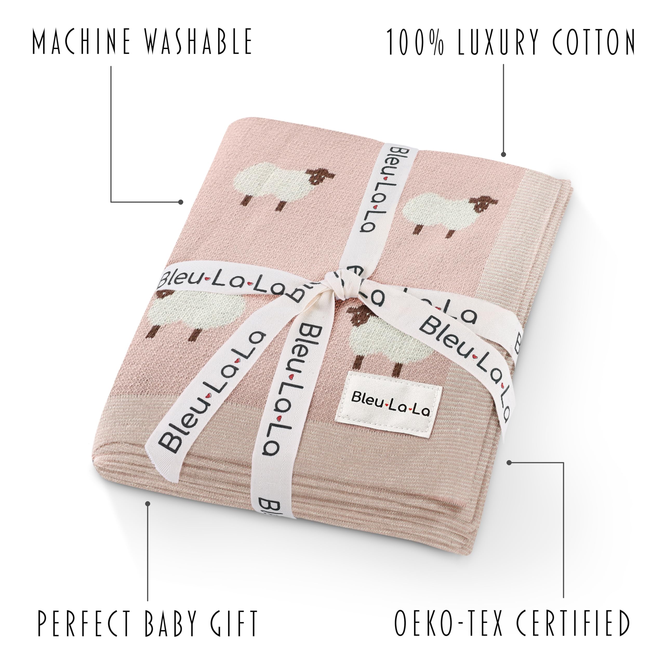 Bleu La La baby blanket in stroller demonstrates versatile comfort during daily outings.