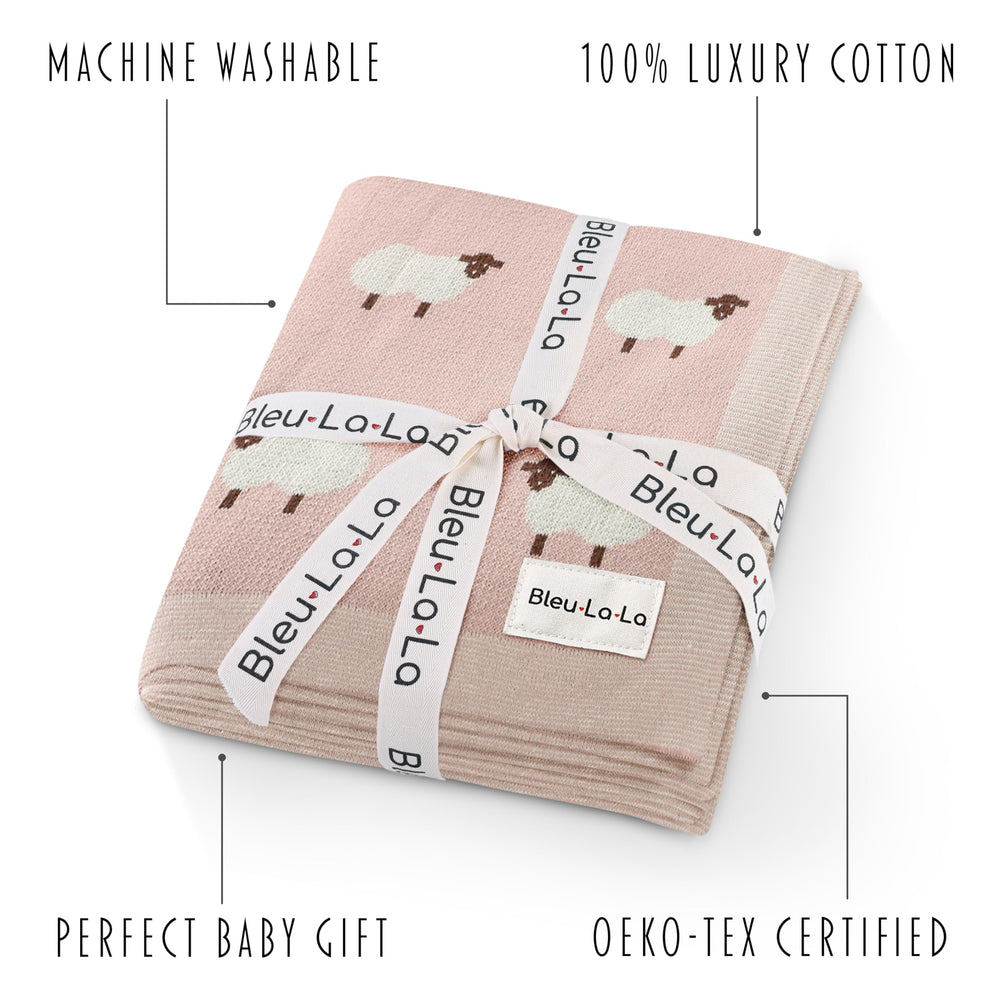 Bleu La La baby blanket in stroller demonstrates versatile comfort during daily outings.