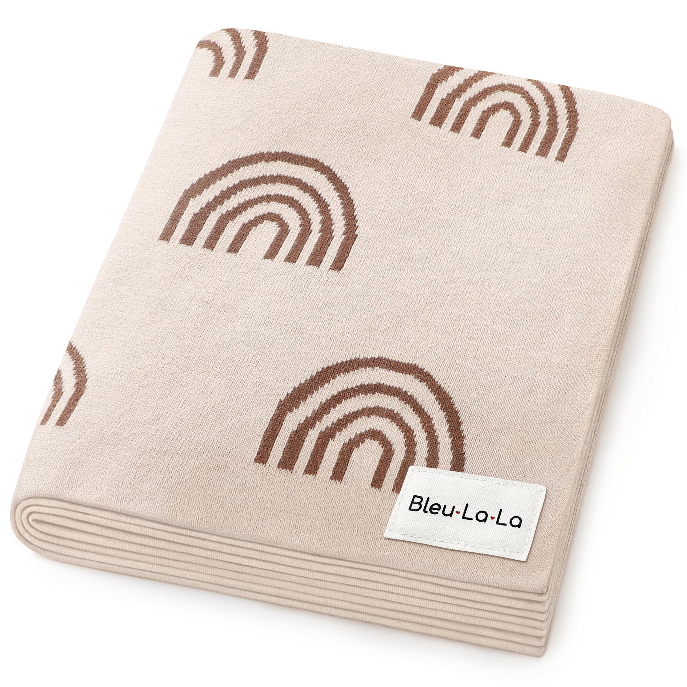 Bleu La La rainbow-taupe baby blanket close-up for soft skin-friendly warmth.