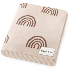 Bleu La La rainbow-taupe baby blanket close-up for soft skin-friendly warmth.