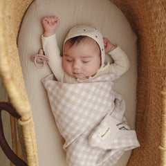 Bleu La La blanket in stroller use for on-the-go warmth