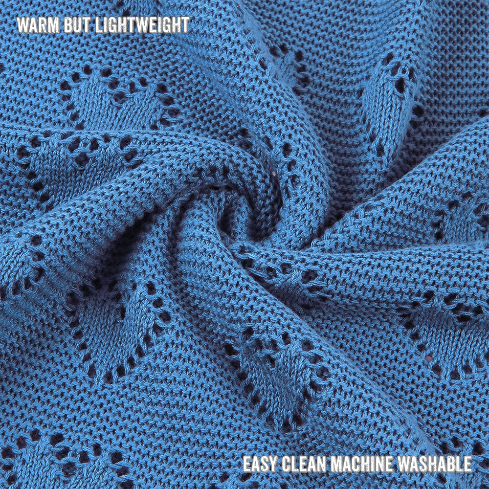 Bleu La La Heirloom Knit Heart blanket supports cozy cuddling sessions during play or rest.