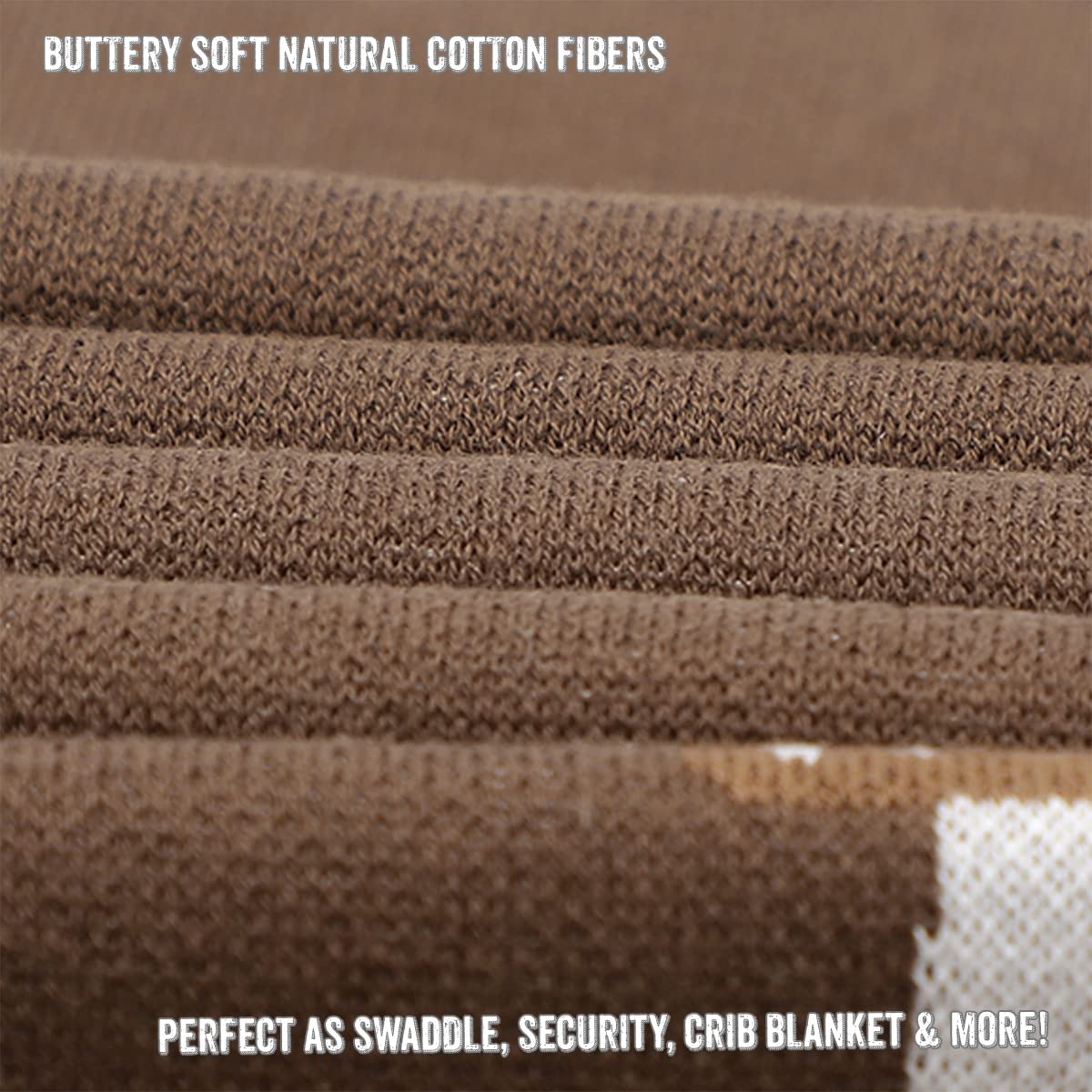 Bleu La La knit blanket mushroom mocha 100-percent cotton, breathable and soft.