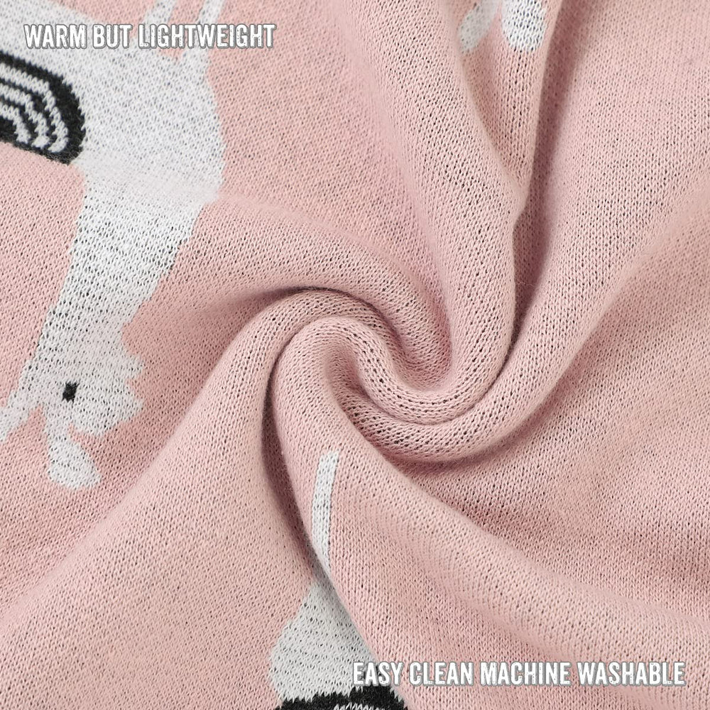 Bleu La La llama pink care instructions note machine washability for easy upkeep