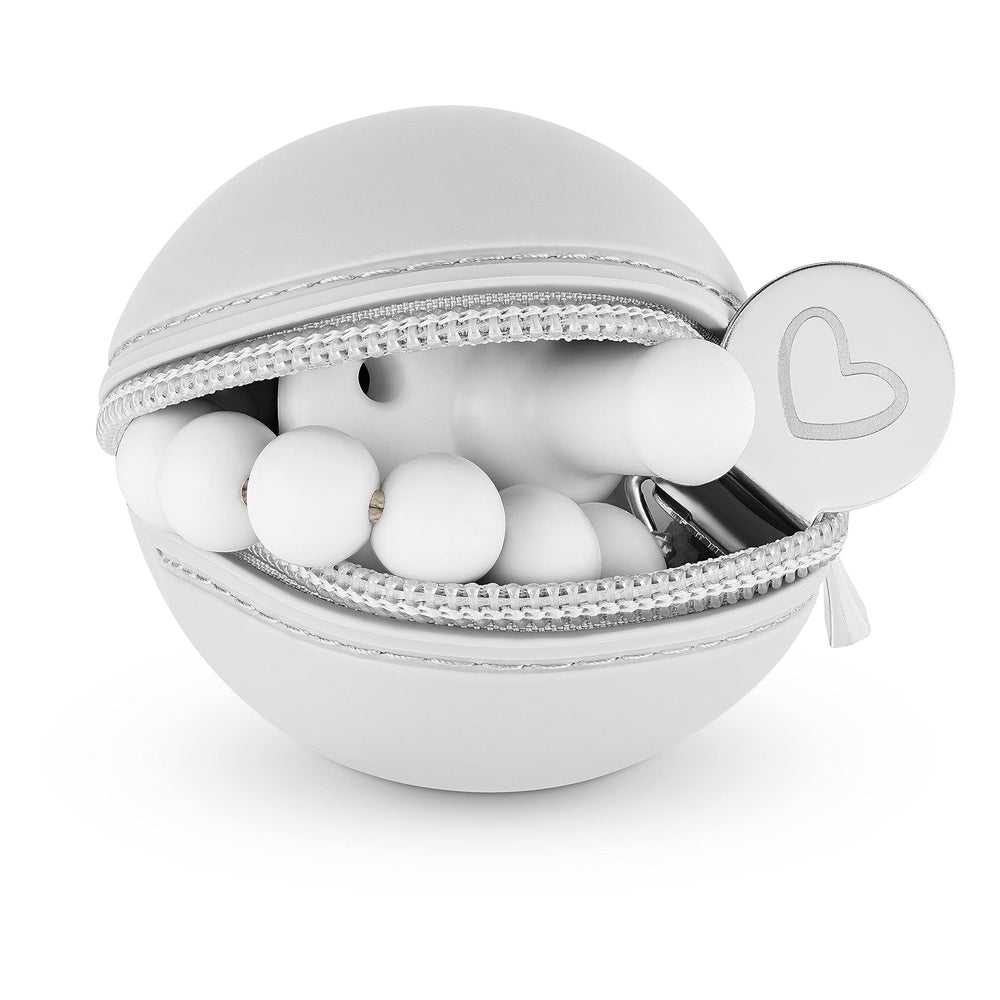 Bleu La La pacifier holder-case large capacity image shows spacious interior for multiple binkies