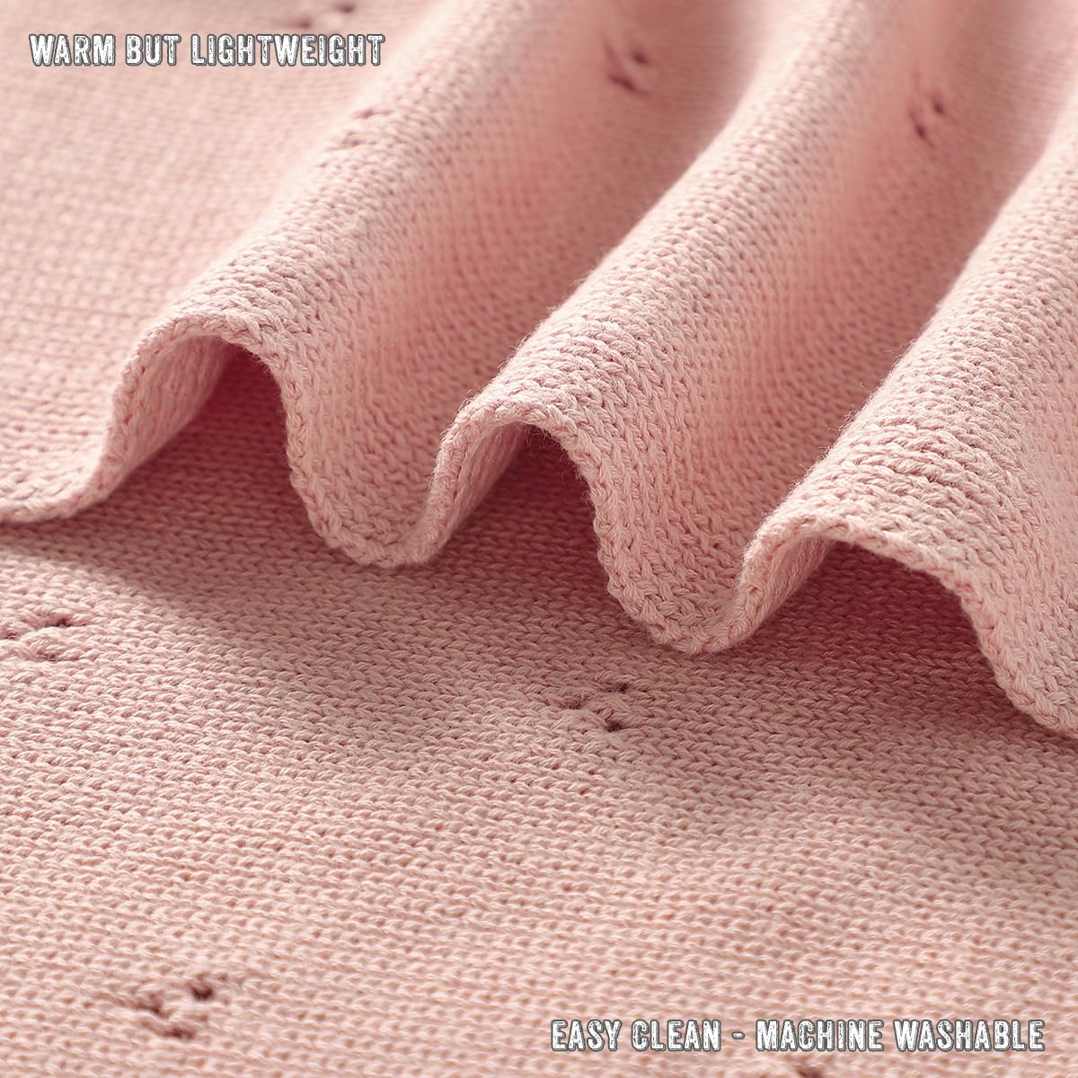 Bleu La La Pointelle Swaddle Machine Wash; easy-care keeps softness after washes.