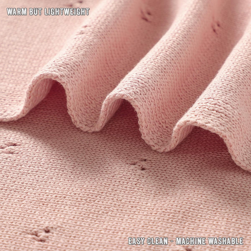Bleu La La Pointelle Swaddle Machine Wash; easy-care keeps softness after washes.