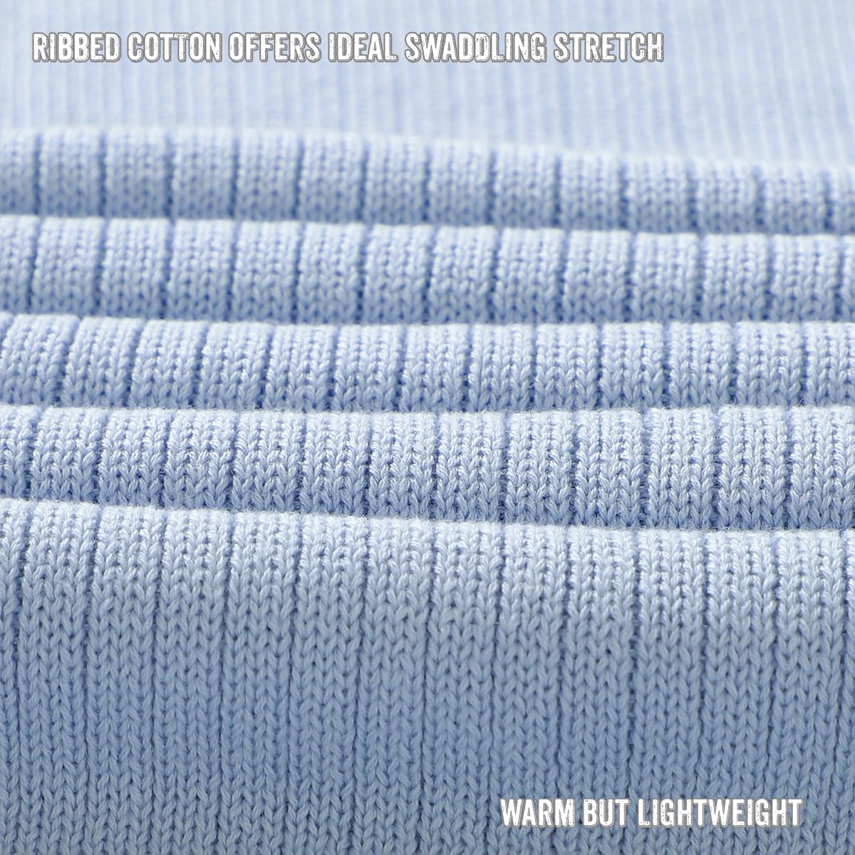 Bleu La La swaddle gift with monogrammed ribbon ready for showers