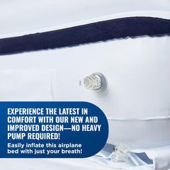 BLEU WHISK kids air mattress travel adapts to crowded aircraft seats for comfort.