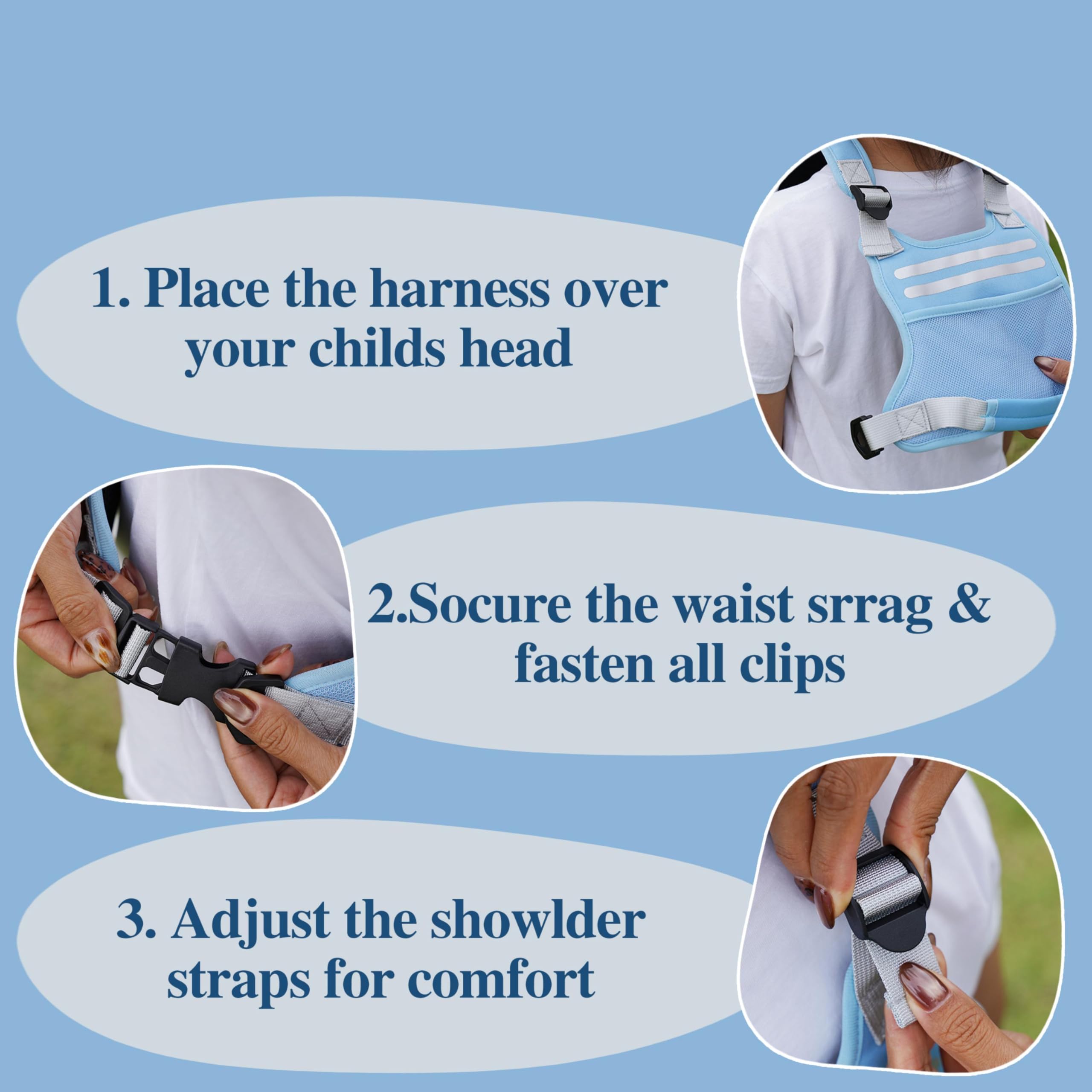 BLEWAY Active XL harness in a crowded-area scene demonstrates safety in busy environments