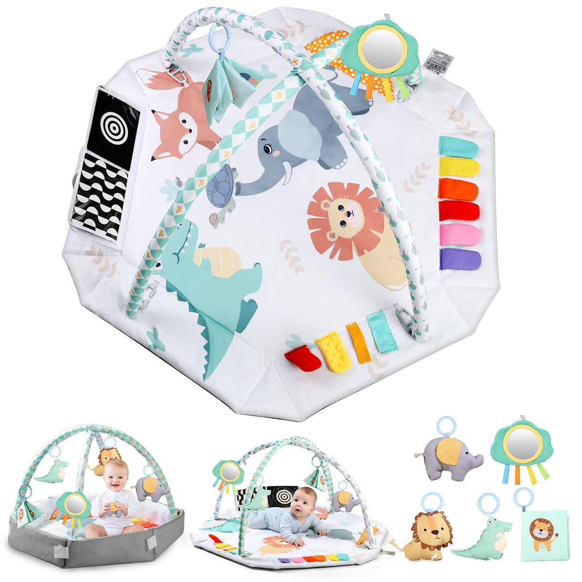BLF FUN baby play gym mat tent creates a cozy, safe space for playtime