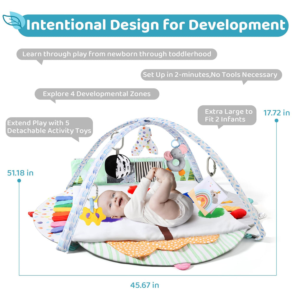 BLF FUN Rattle and teether soothe gums while developing hand-eye coordination.