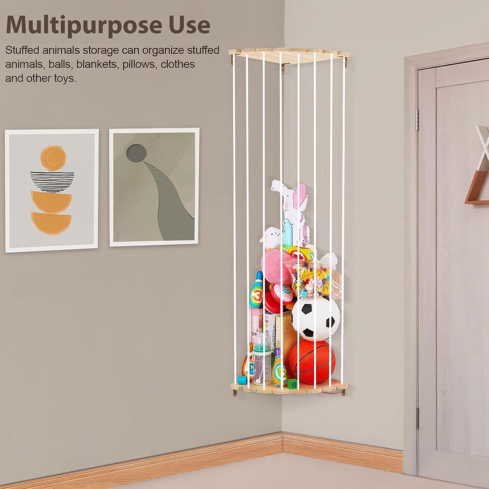 Blingbin mesh-bottom keeps toys contained for stable storage.